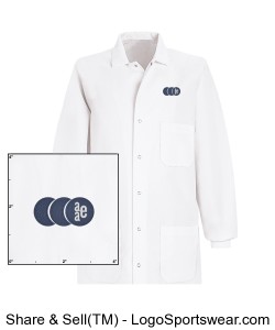 Unisex Cuffed Lab Coat - White Design Zoom